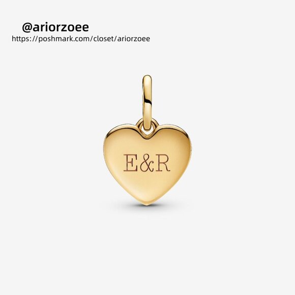 Pandora Engravable Love Heart Dangle Charm - Picture 2 of 7